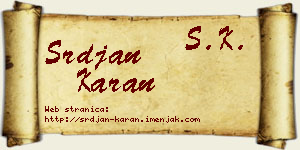 Srđan Karan vizit kartica